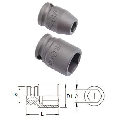 Genius Tools 444010 1/2"-os 6 lapú gépi dugókulcs fej, 10 mm termék fő termékképe