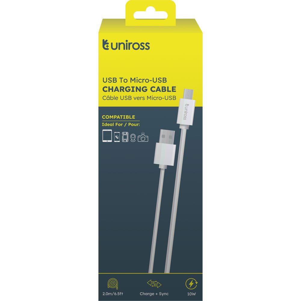 Uniross USB - micro USB kábel, 2 m, Charge + Sync termék fő termékképe