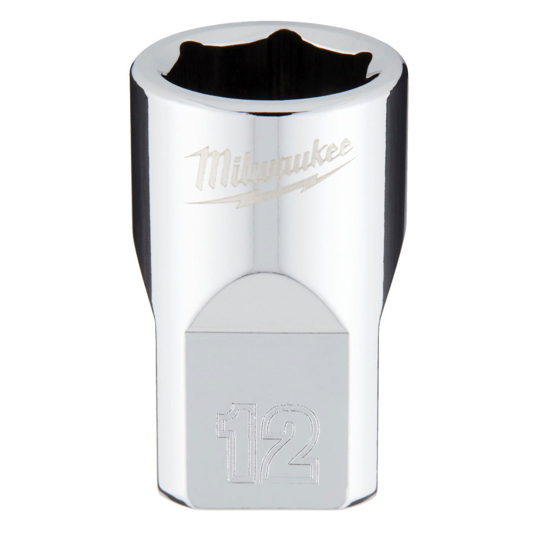 Milwaukee FOUR FLAT™ oldalú 3/8"-os dugókulcs fej, rövid, 6-lapú, 12 mm termék fő termékképe